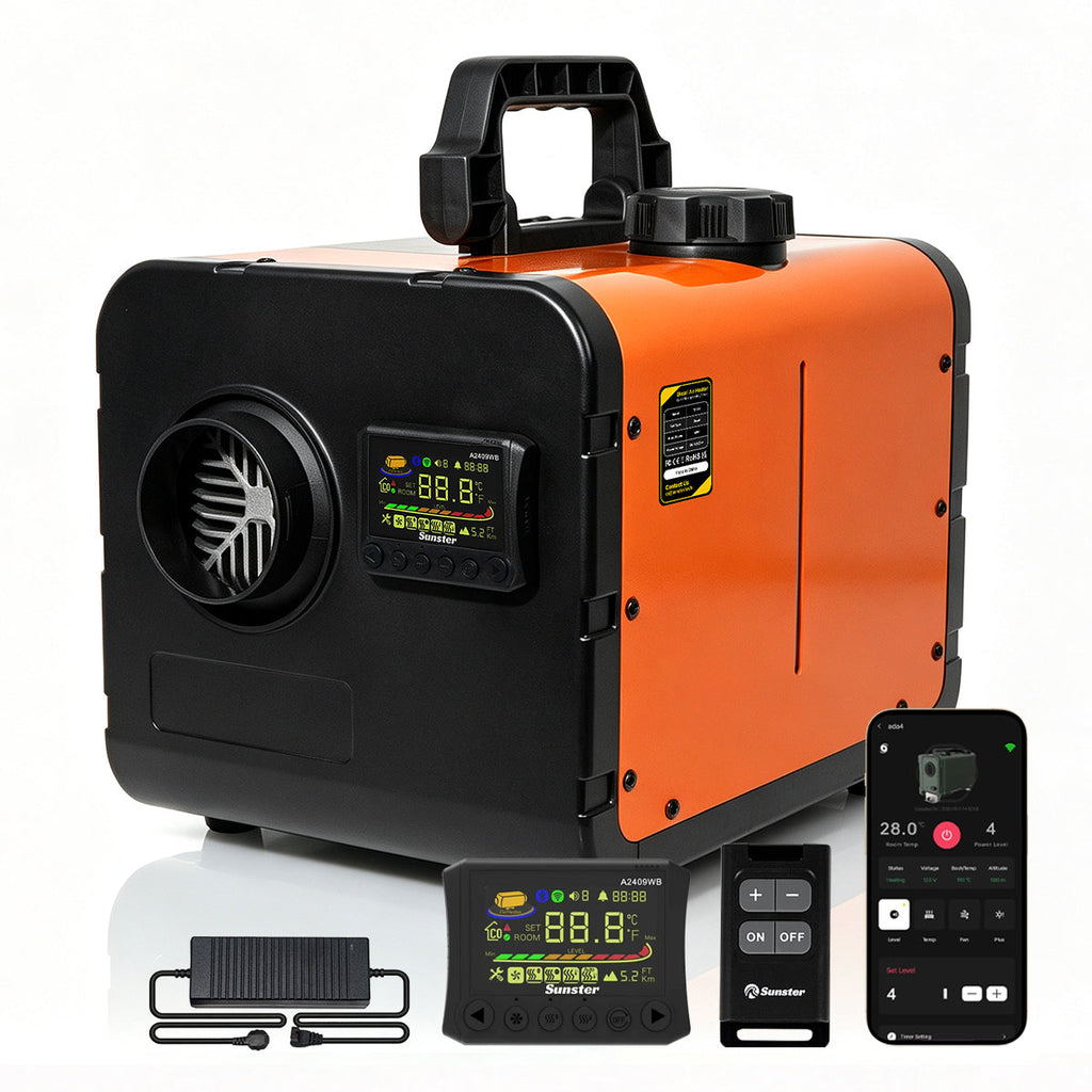 Sunster TP W1 8 kW dieselfyr – alt-i-ét med WiFi og Bluetooth