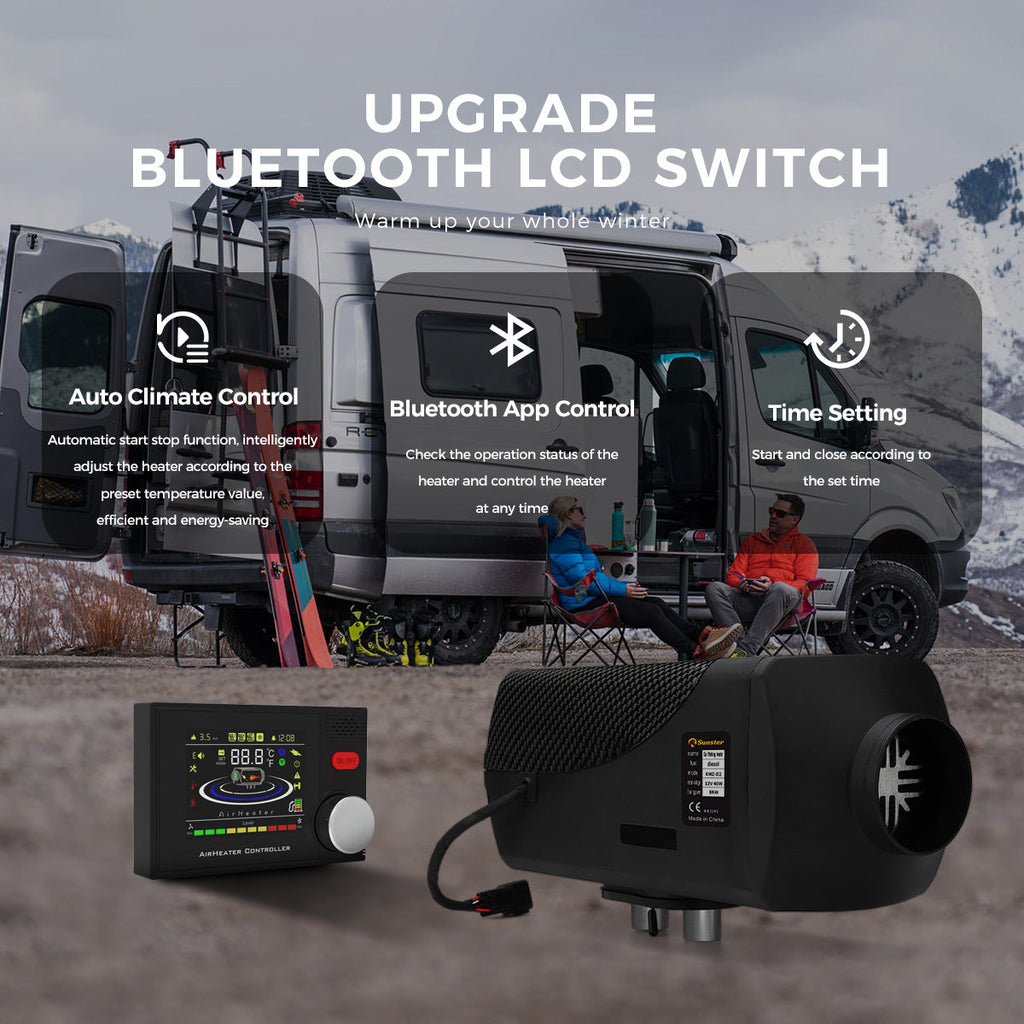 Sunster A2302BS 8 kW dieselfyr – splitmodel med Bluetooth