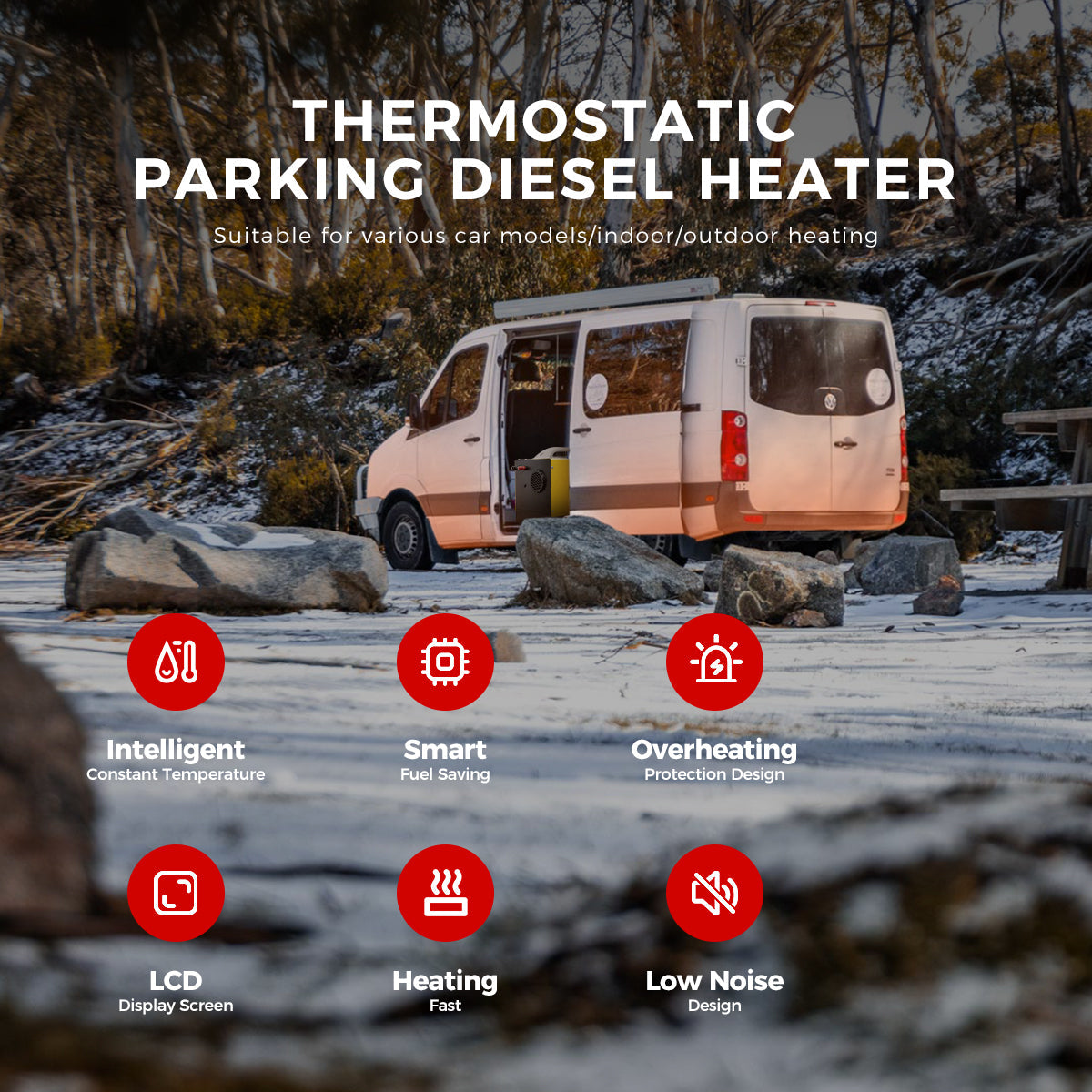 Sunster A2200BS 8 kW dieselfyr – alt-i-ét med Bluetooth
