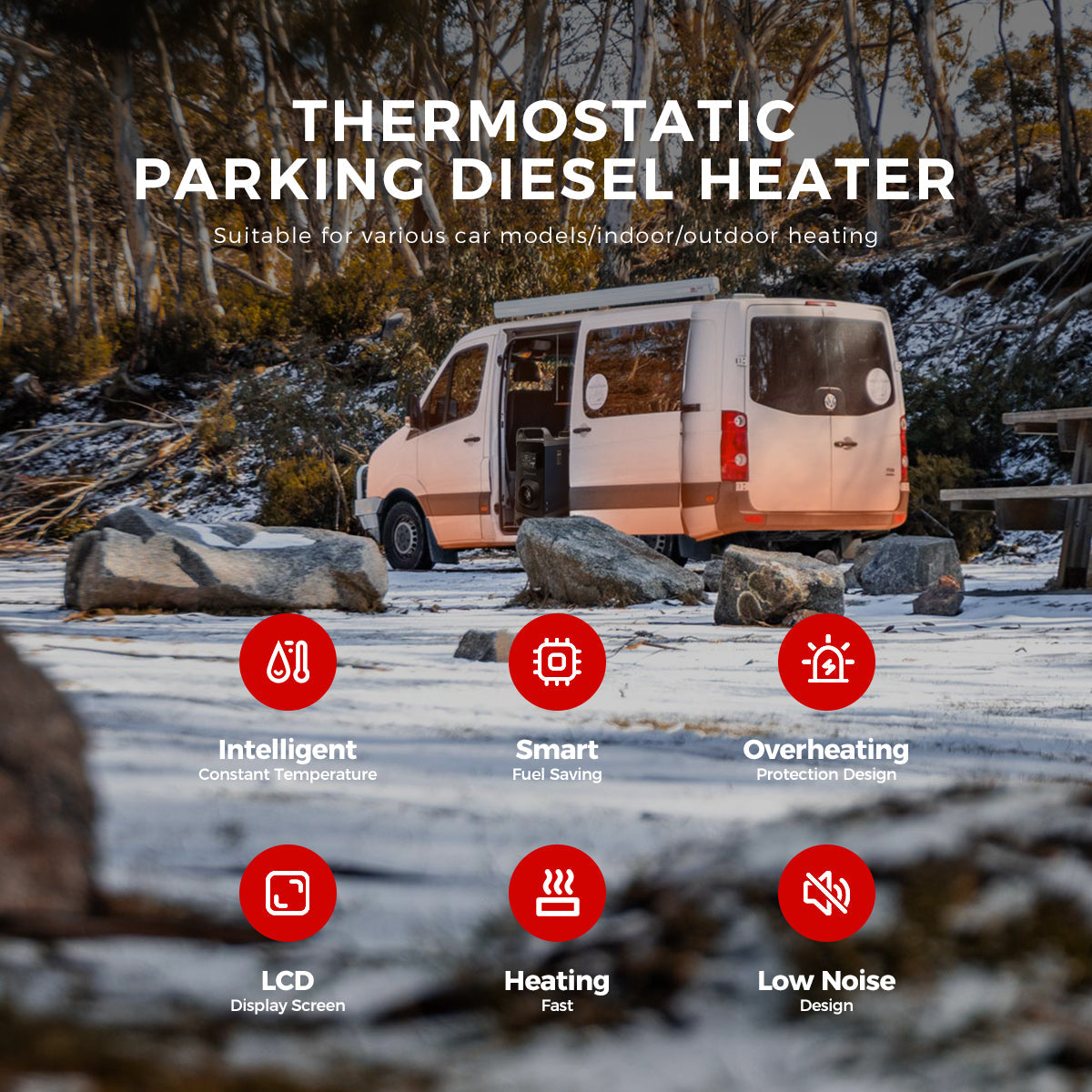 Sunster A2302BH 8 kW dieselfyr – alt-i-ét med Bluetooth