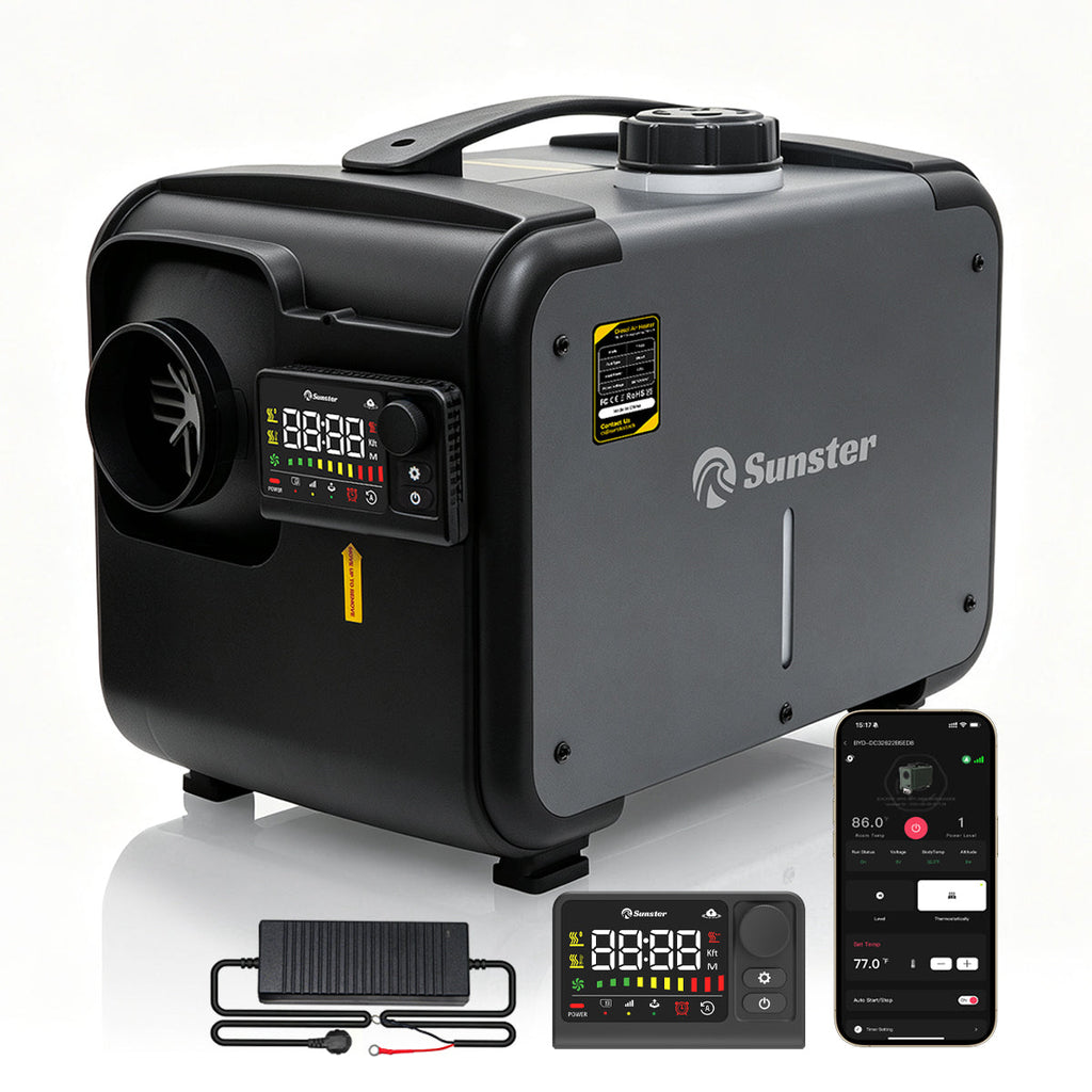 Sunster TP G1 8 kW dieselfyr – alt-i-ét med Bluetooth og GSM/LTE