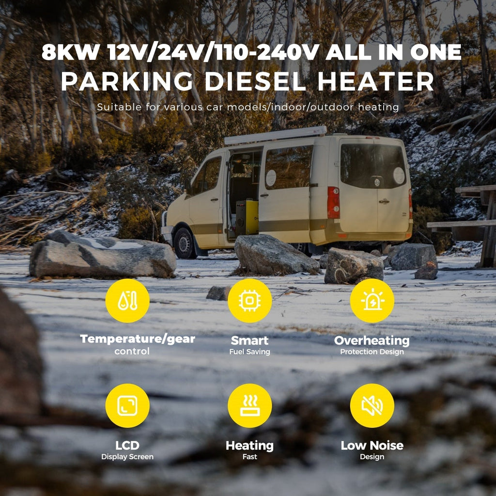 Sunster A2013SL 8 kW Alt-i-ét dieselfyr 12/24 V – Kraftig dieselfyr til båd, autocamper og varebil