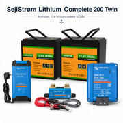 SejlStrøm Lithium Complete 200 Twin – komplet 12V 200Ah LiFePO4-pakke til båd – produktfoto | SejlStrøm
