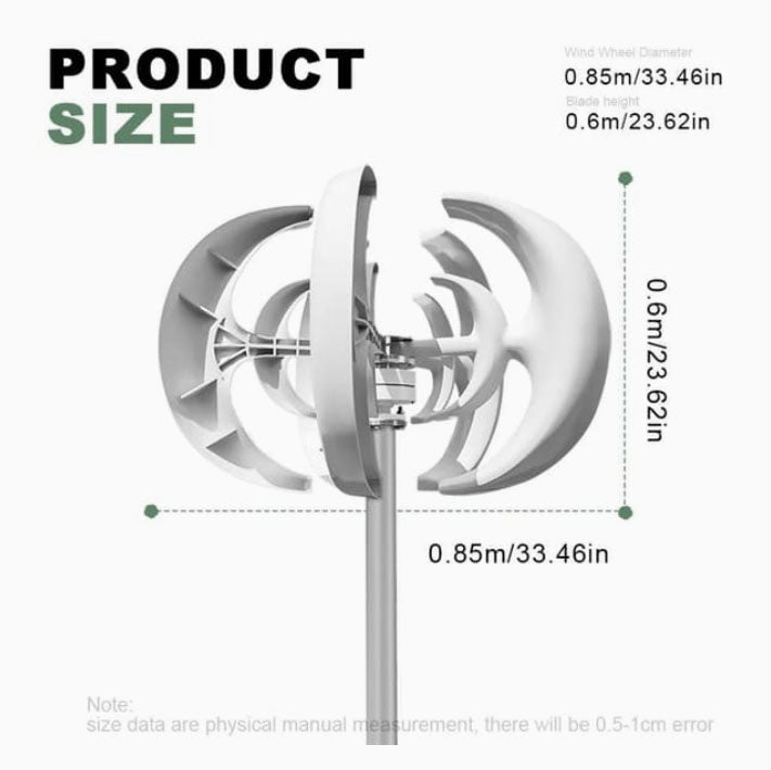 5000 W vertikal vindmølle 48 V med MPPT - controller – off - grid energiløsning - SejlStrøm
