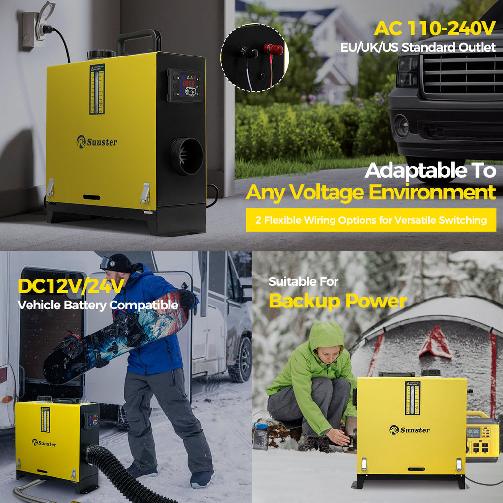 Sunster A2013SL 8 kW Alt-i-ét dieselfyr 12/24 V – Kraftig dieselfyr til båd, autocamper og varebil