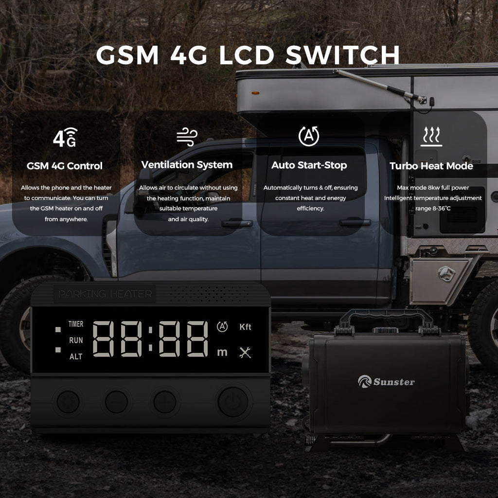 Sunster HTB1 8 kW dieselfyr – Toolbox med GSM/LTE