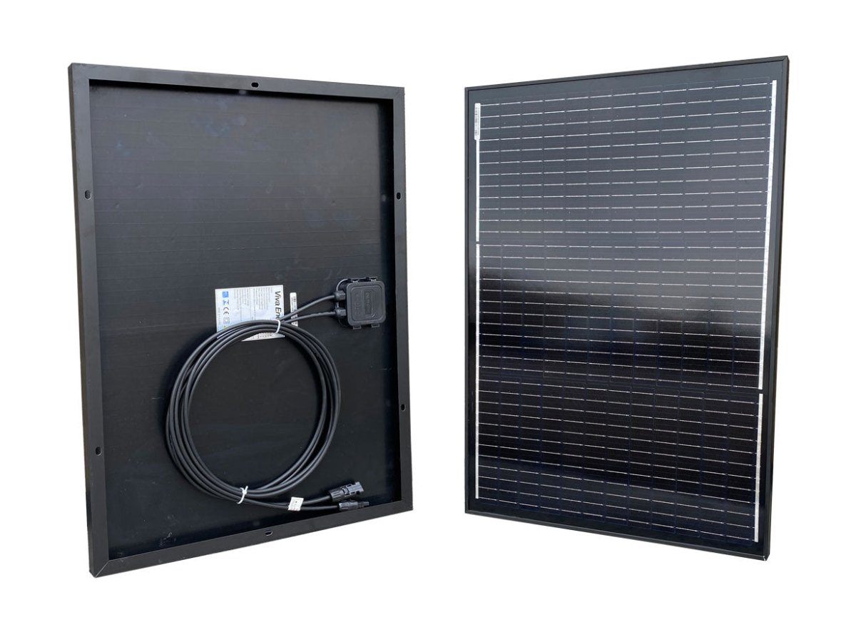 60 W 12V Solcellepanel – Sort Mono (High-Efficiency) – komponent i SejlStrøm Havneliv-pakken