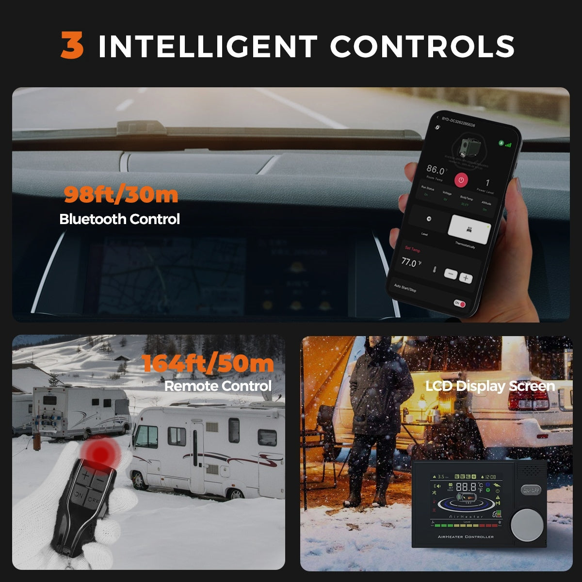 Sunster A2302BP 8 kW dieselfyr – alt-i-ét med Bluetooth