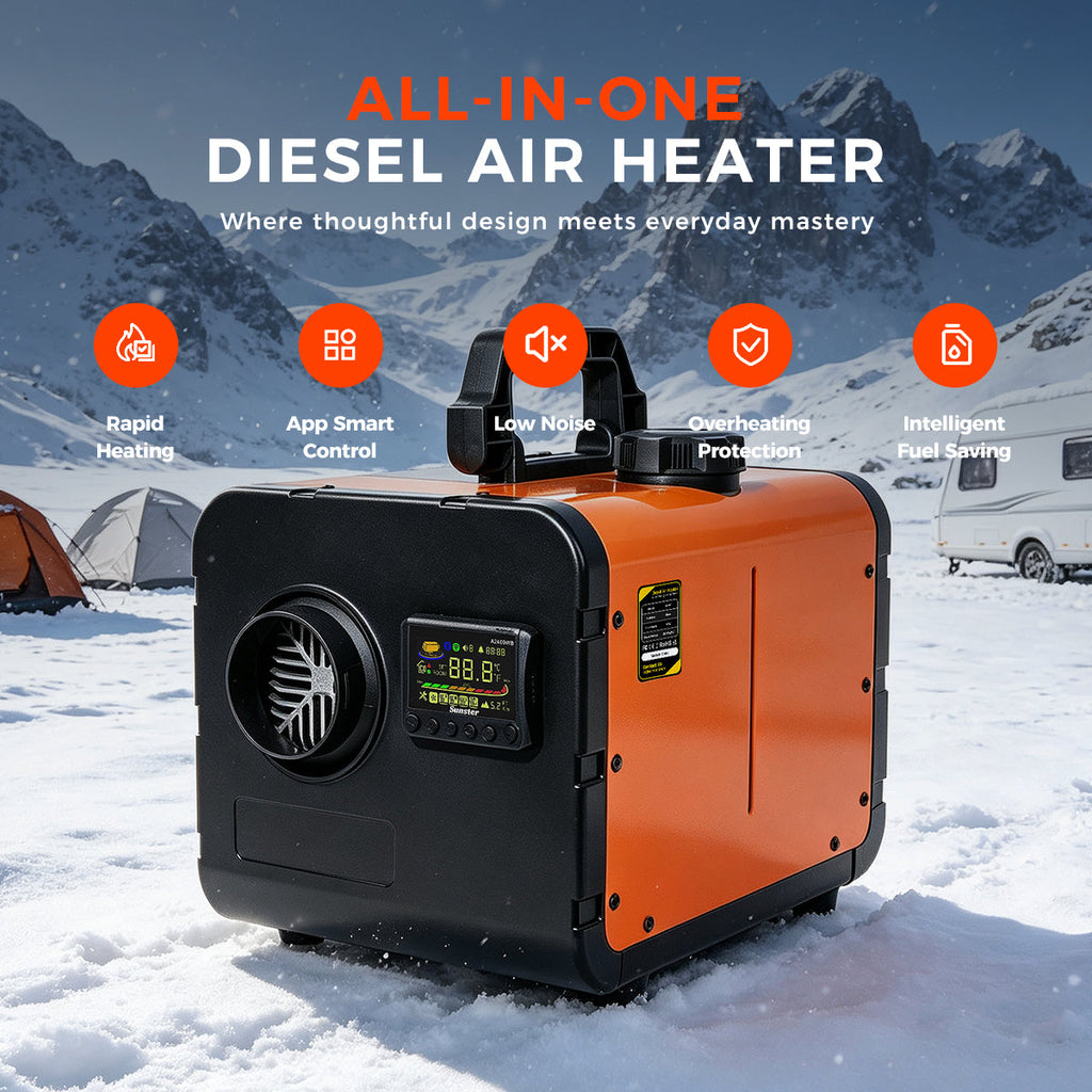 Sunster TP W1 8 kW dieselfyr – alt-i-ét med WiFi og Bluetooth