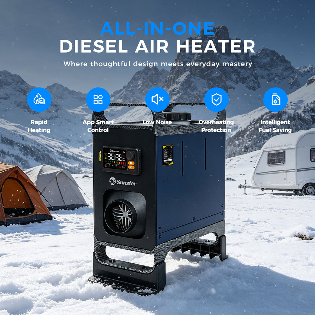 Sunster TR B2 8 kW dieselfyr – alt-i-ét med Bluetooth