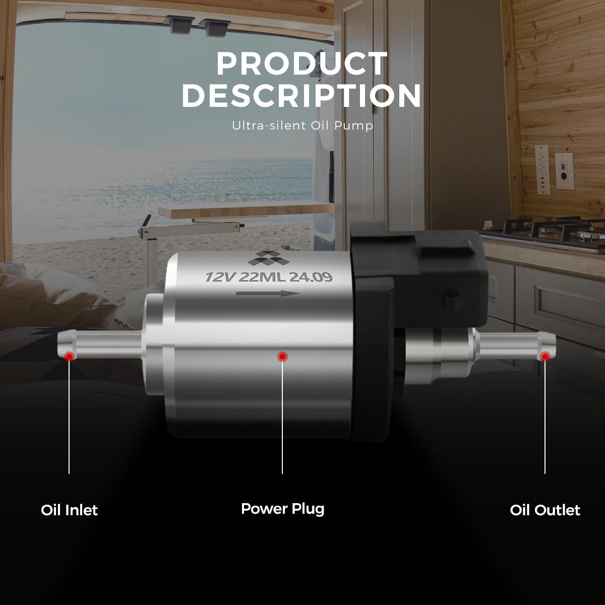 Sunster A220 18.5/22 ml støjsvag brændstofpumpe 12 V