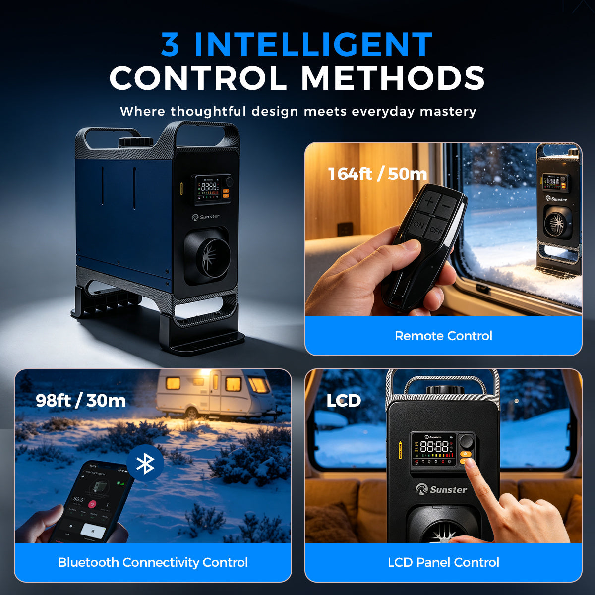 Sunster TR B2 8 kW dieselfyr – alt-i-ét med Bluetooth