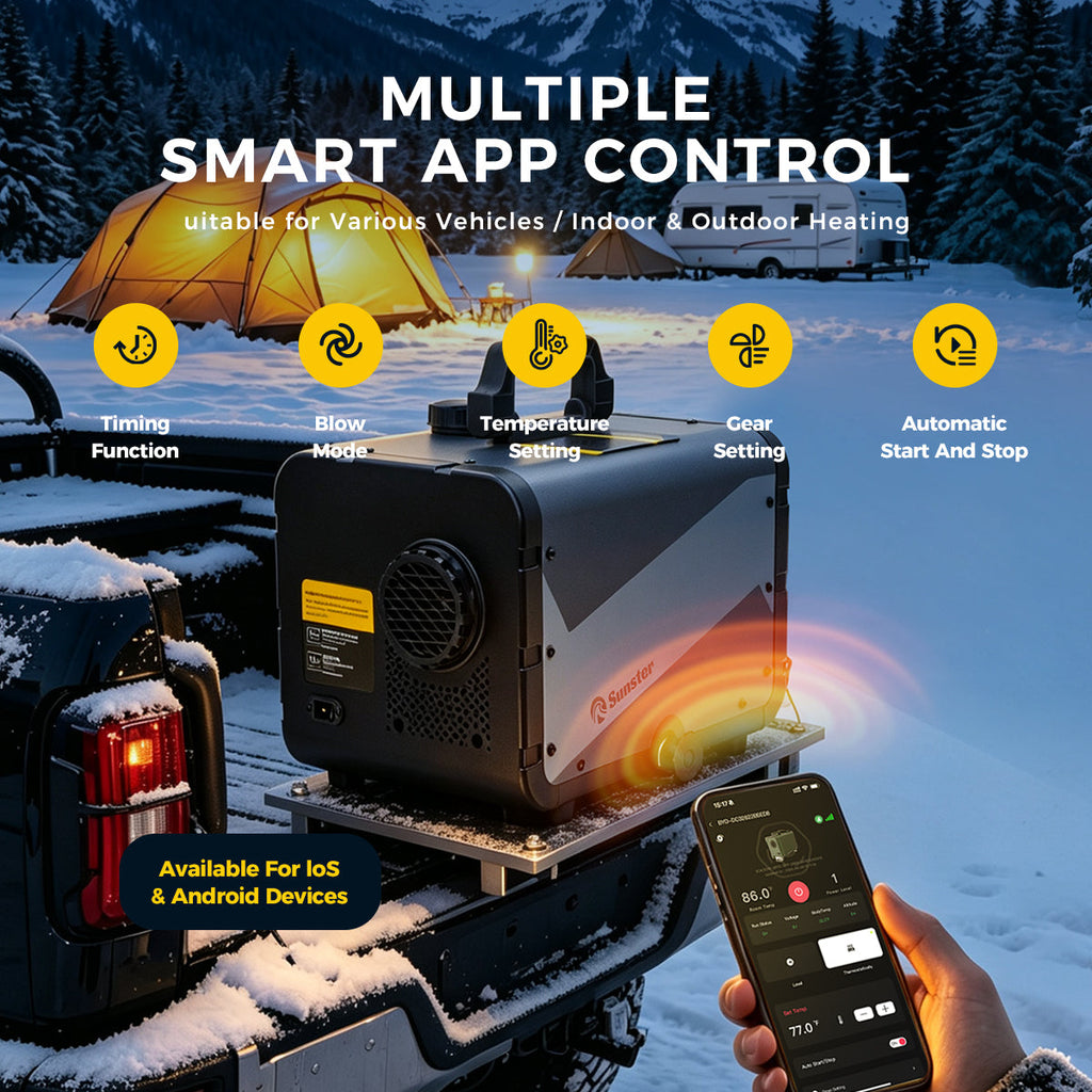Sunster TP BW 8 kW dieselfyr – alt-i-ét med WiFi og Bluetooth