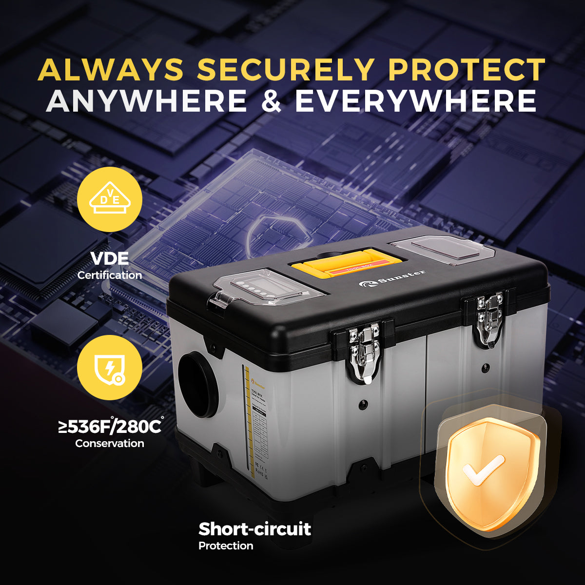Sunster TB10 8 kW dieselfyr – Toolbox med Bluetooth