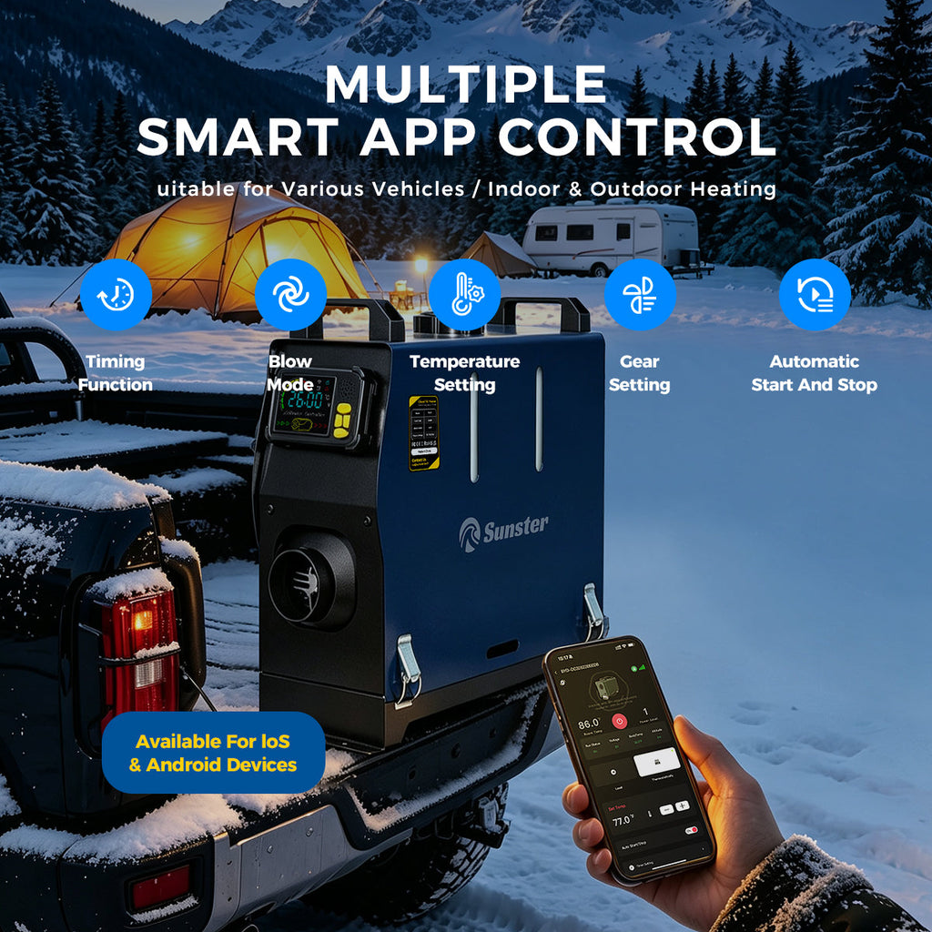 Sunster TR B1 2 kW dieselfyr – alt-i-ét med Bluetooth