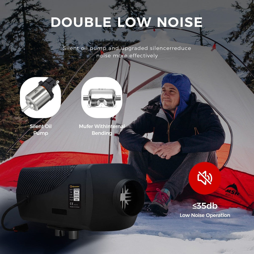 Sunster A2302BS 8 kW dieselfyr – splitmodel med Bluetooth