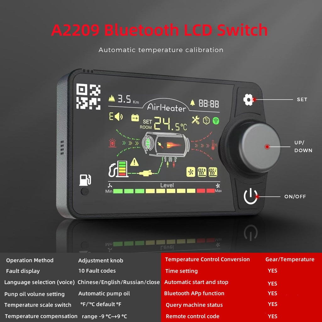 Sunster S-A2209 Bluetooth LCD-betjeningspanel 12/24 V