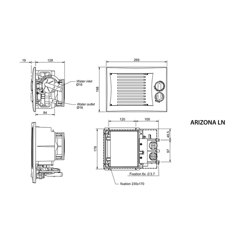 Liquid heat exchanger with fan ARIZONA LN