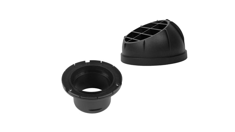 AUTOTERM Semi-circular air vent set – Ø 60 mm, with flange: ATR2-FD60-BK