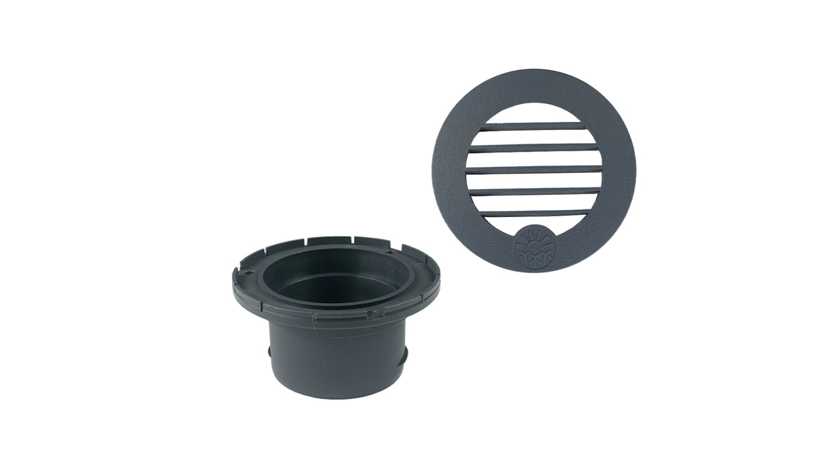 AUTOTERM Air vent set – Ø 60 mm 30°, with flange: ATR2-FD60-GR