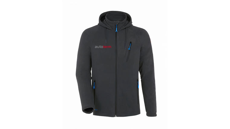 AUTOTERM Fleece jacket with logo – men's, graphite, M