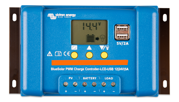 BlueSolar PWM-LCD&USB 12/24V-5A – produktfoto | SejlStrøm