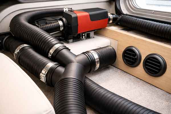 Air ducting system for diesel heaters