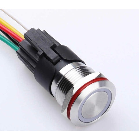 Push-button switch, latching, with one LED, no icon