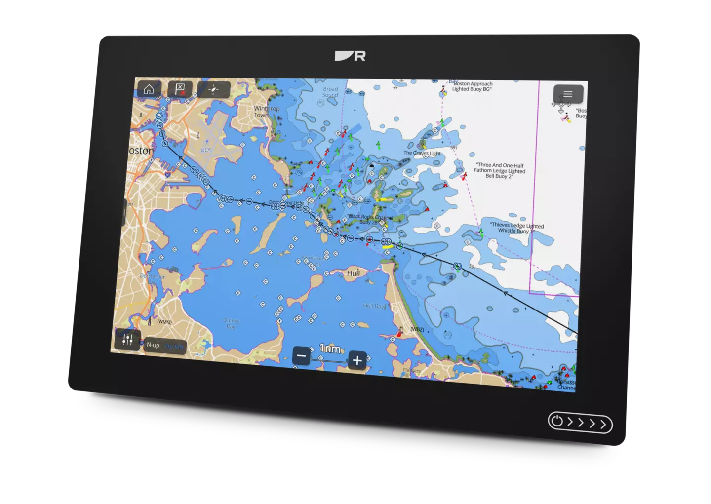 Raymarine Axiom 2 12″ kortplotter med RealVision 3D – LightHouse-søkort Nordeuropa – officielt Raymarine-billede 3