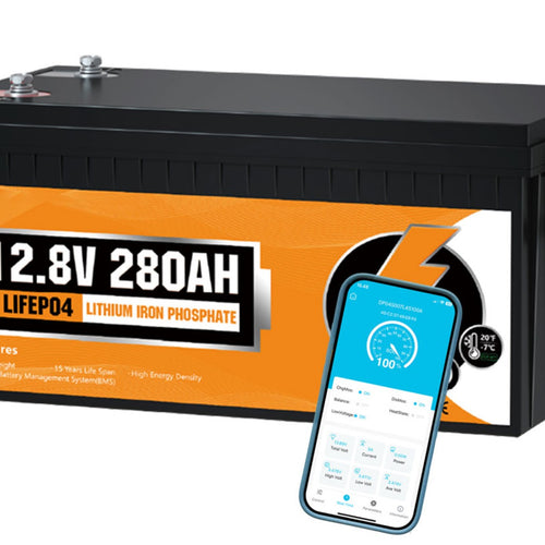 12V 280Ah LiFePO4 batteri med 200A BMS og Bluetooth-app