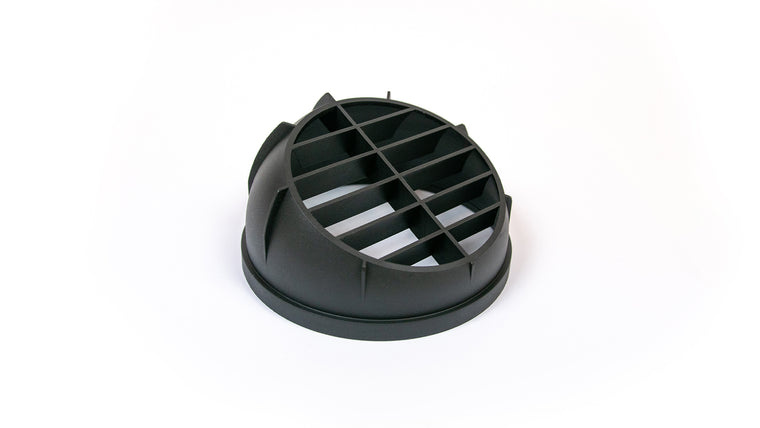 AUTOTERM Semi-circular air vent – Ø 90 mm, Fits flange: ATR2-FD90-BK