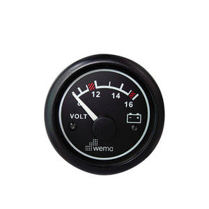 Wema Voltmeter 8-16 Volt DC Sort