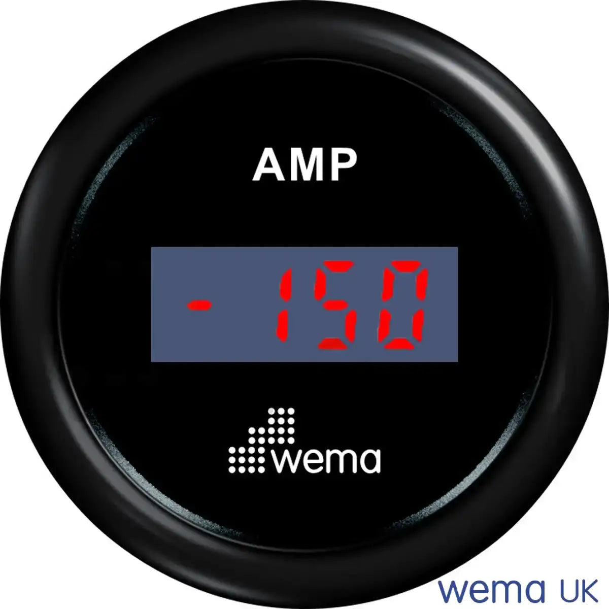 Wema Amp.meter sæt +/- 150 Amp Sort