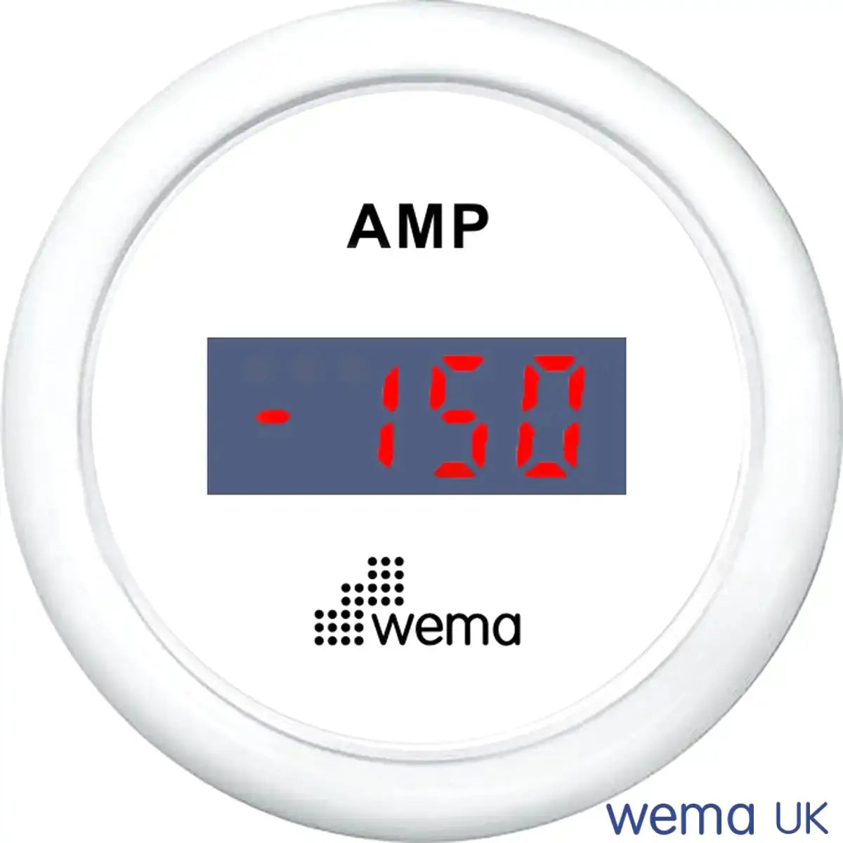 Wema Amp meter set +/- 150 Amp White