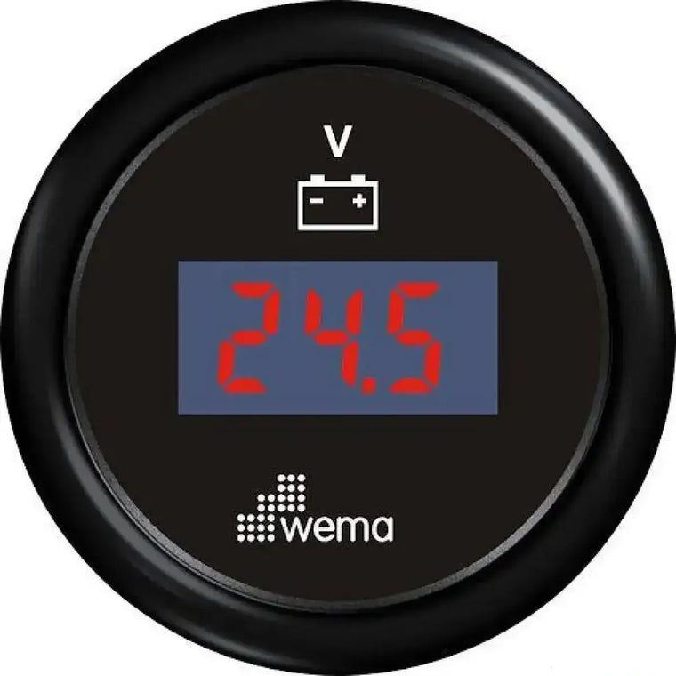 Wema Digital Voltmeter 12-24 Volt Sort