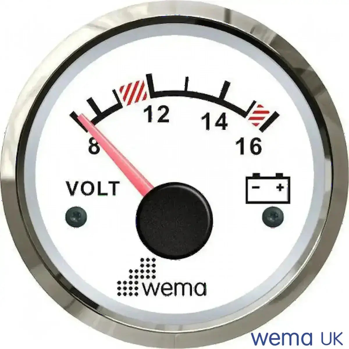 Wema Voltmeter 12 Volt Hvidt RF