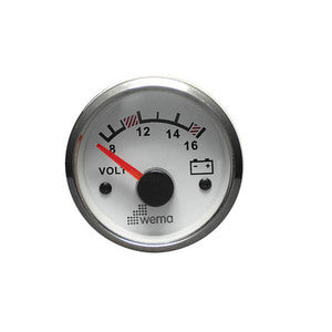 Wema Voltmeter 12 Volt Hvidt RF