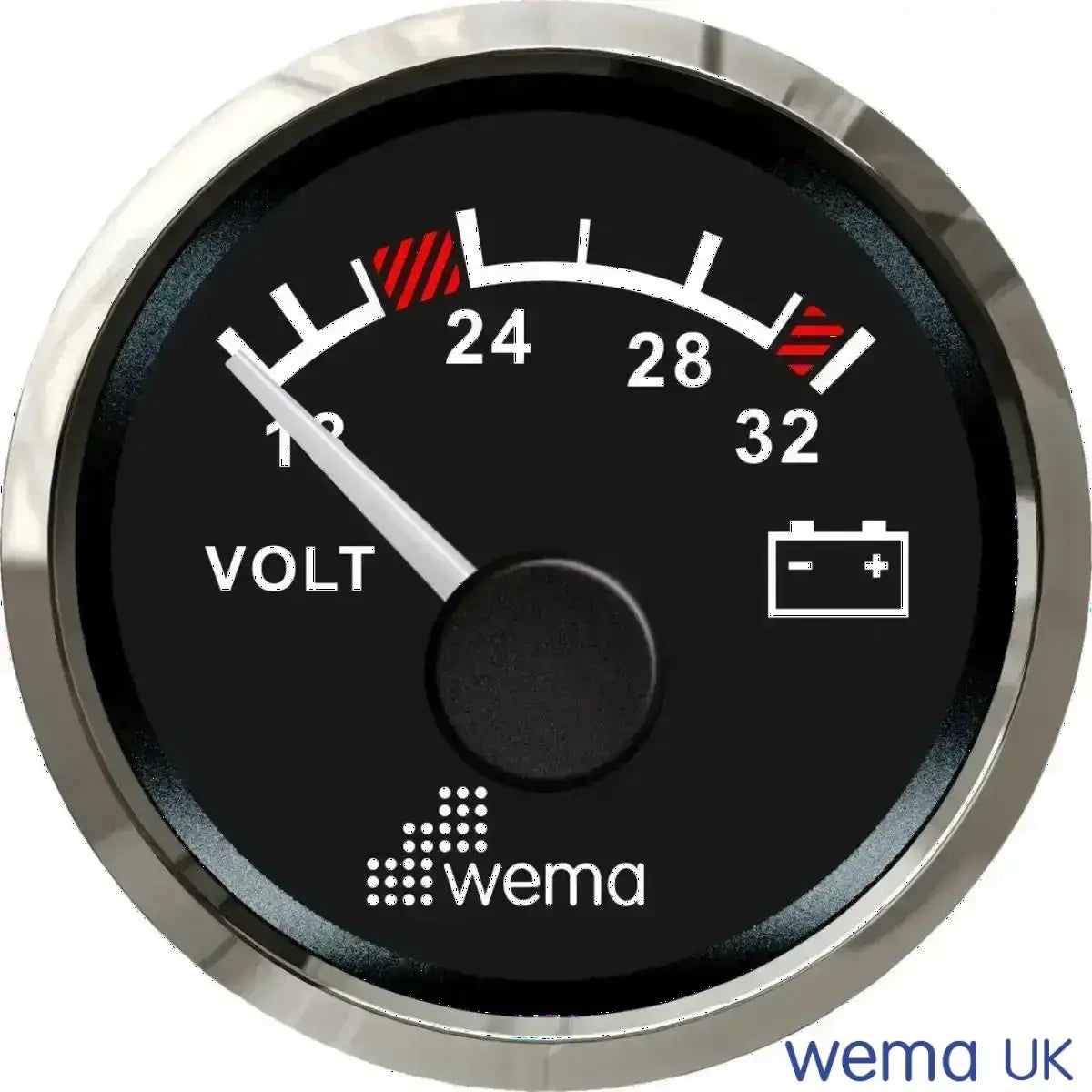 Wema Voltmeter 24 Volt Sort RF