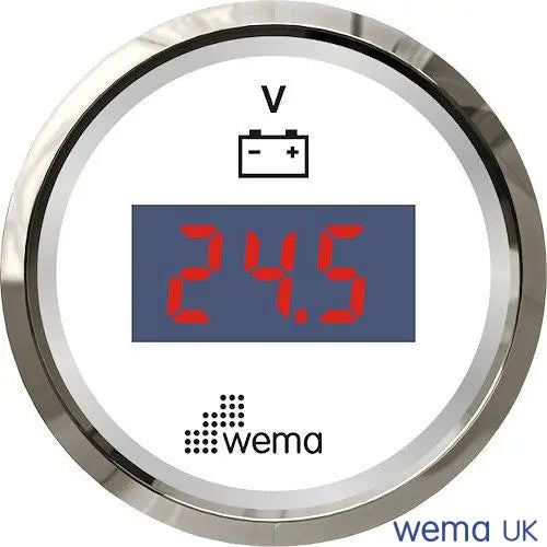 Wema Digit Voltmeter 12-24 Volt Hvidt RF