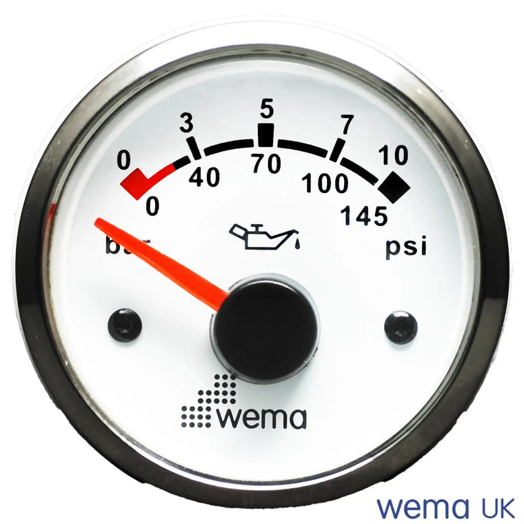 Wema Olietryk instr. 10 bar Hvidt RF