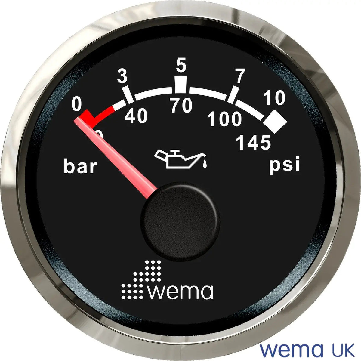Wema Olie tryk instrument 10 bar NMEA 2000 Sort RF