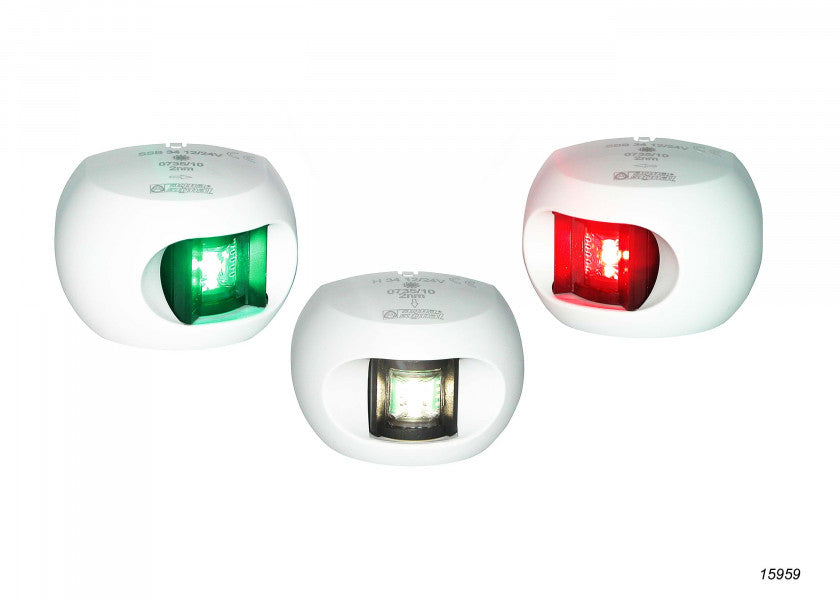 AQUA SIGNAL Set: Series 34 LED starboard – port – stern light – white casing