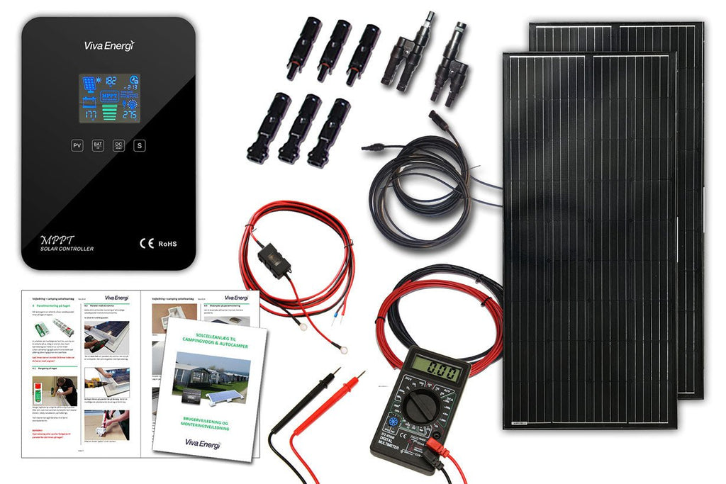 Båd Solanlæg 1600Wh – 2×200W MPPT med Bluetooth - SejlStrøm