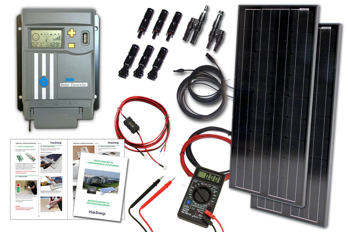 Båd solanlæg 950Wh (2x 120Wp) MPPT - SejlStrøm