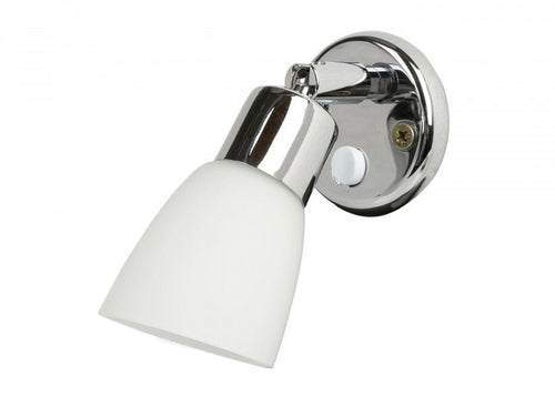 BATSYSTEM FRILIGHT Interiørlampe, forkromet / hvid glasskærm - SejlStrøm