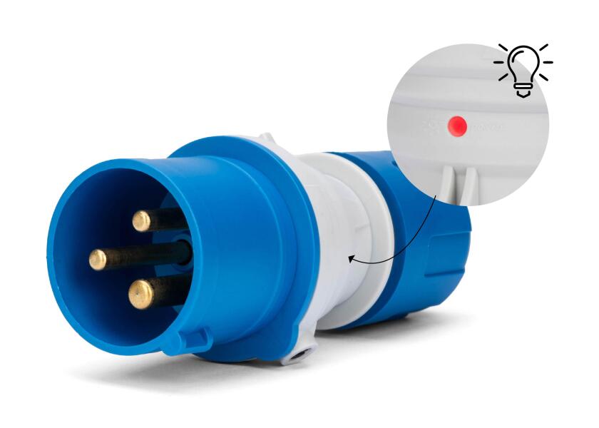 CEE - stik / 16 A / 230 V / han / med tænd/sluk - indikator - SejlStrøm