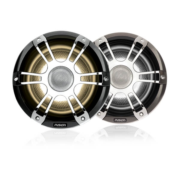 Fusion 6,5" 230 W koaksial marinehøjttaler, krom, CRGBW LED – produktbillede 1