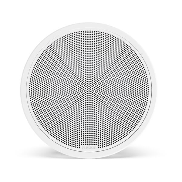 Fusion FM seriens marinesubwoofere, 10" 400 W rund, hvid, planmonteret marinesubwoofer – produktbillede 1