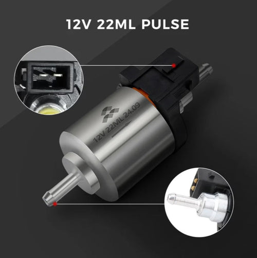 Dieselpumpe – Ultra - støjsvag 12V til Kinafyr & Diesel heater | 18,5ml / 22ml - SejlStrøm