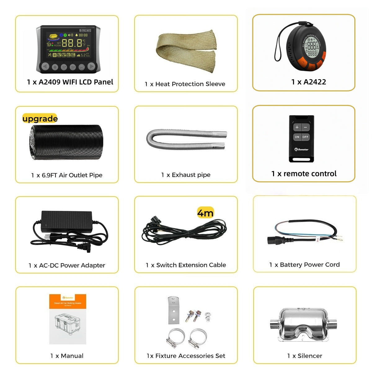 Sunster TB10PRO 8 kW dieselfyr – Toolbox med WiFi og Bluetooth